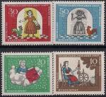 ФРГ 1967 год. Иллюстрации к сказкам Братьев Гримм. "Фрау Холле". 4 марки