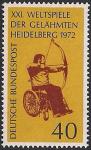 ФРГ 1972 год. Международные соревнования среди инвалидов-колясочников в Гейдельберге. 1 марка