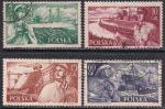 Польша 1956 год. Корабли. Моряки. 4 гашеные марки