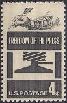США 1958 год. 50 лет школе журналистов в Миссури. 1 марка