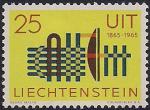 Лихтенштейн 1965 год. 100 лет телетрансляции Америка - Европа (UIT). 1 марка