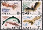 КНДР 1990 год. Фауна. 4 гашеные марки