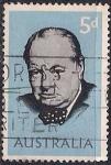 Австралия 1965 год. Смерть У. Черчилля (ном. 5). 1 гашеная марка из серии