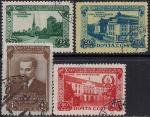 CCCР 1950 год. 10 лет Эстонской ССР. 4 гашеные марки