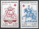 Франция 1960 год. Красный крест. Памятники, 2 марки