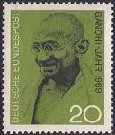 ФРГ 1969 год. 100 лет со дня рождения М. Ганди. 1 марка