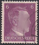 Германия (Рейх) 1941 год. Стандарт. Адольф Гитлер (ном. 6). 1 гашеная марка из серии
