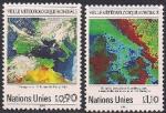 ООН Женева 1989 год. 25 лет наблюдения за погодой со спутников. 2 марки