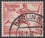 Германия (Рейх) 1936 год. Олимпиада в Берлине. Бег с факелом (ном. 12+6). 1 гашеная марка из серии