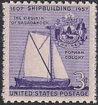 США 1957 год. 350 лет судостроению в США. 1 марка