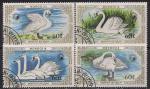 Монголия 1987 год. Лебеди. 4 гашёные марки