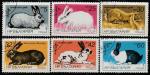 Болгария 1986 год. Кролики, 6 гашёных марок 