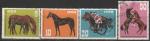 ГДР 1967 год. Разведение породистых лошадей, 4 гашёные марки 