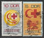ГДР 1969 год. 50 лет Лиге обществ Красного Креста, 2 гашёные марки 
