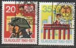 ГДР 1971 год. 10 лет Берлинской Стене, 2 гашёные марки 
