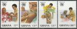 Гана 1988 год. Международная кампания вакцинации ЮНИСЕФ, 4 марки 