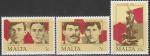 Мальта 1985 год. 76 лет восстанию 1919 года. 3 марки 