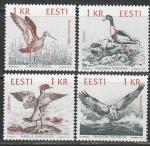 Эстония 1992 год. Птицы Балтийского побережья, 4 марки 