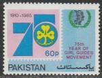 Пакистан 1985 год. 75 лет организации девочек - скаутов. Международный год молодёжи, 1 марка 