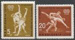Болгария 1963 год. Чемпионат мира по вольной борьбе, 2 марки (с наклейкой)