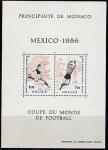 Монако 1986 год. Чемпионат мира по футболу в Мексике, блок Монако 1986 год. Чемпионат мира по футболу в Мексике, блок