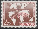 Монако 1989 год. 10 лет благотворительной организации (МАР). Эмблема. Карта, 1 марка 