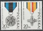 Польша 1988 год. 45 лет Народной армии. Ордена и медали, 2 марки 