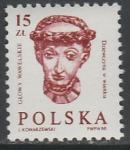Польша 1988 год. Голова из замка Вевельсбург в Кракове, 1 марка 