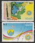 Пакистан 1992 год. Международный год космоса, 2 гашёные марки (Ю)