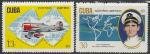 Куба 1971 год. 35 лет перелёту Камагуэй - Севилья, 2 гашёные марки 