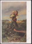 Почтовая маркированная карточка, 1930 год. Дети, бегущие от грозы, худ. Маковский