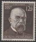 Германия (Рейх) 1944 год. 100 лет со дня рождения профессора Роберта Коха, 1 марка 