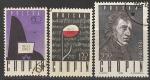 Польша 1960 год. 150 лет со дня рождения композитора Ф. Шопена, 3 марки (гашёные)