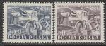 Польша 1953 год. Шестилетний план. Автоиндустрия, 2 марки (наклейка)