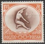 Польша 1956 год. Золотая медалистка на летних Олимпийских играх в Мельбурне, 1 марка Польша 1956 год. Золотая медалистка на летних Олимпийских играх в Мельбурне, 1 марка