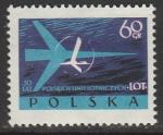 Польша 1959 год. 30 лет польской авиакомпании, 1 марка (наклейка)