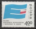 Польша 1975 год. "Е" - Европа со встроенным национальным флагом, 1 марка 