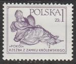 Польша 1978 год. Деревянная скульптура из Королевского замка Варшавы, 1 марка 