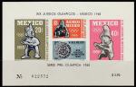 Мексика 1965 год. Летние Олимпийские игры 1968 года в Мехико, блок 