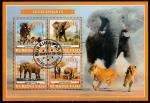 Буркина Фасо 2019 год. Африканская фауна. Слоны и львы, гашёный малый лист 