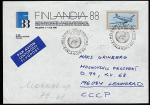 Конверт Финляндии со спецгашением. Самолёт Дуглас DC-3, 08.06.1988 год, Хельсинки 