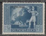  (Рейх) 1942 год. Подписание почтовой конвенции в Вене, 1 марка с надпечаткой. 3+7