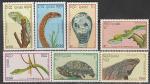 Кампучия (Камбоджа) 1988 год. Рептилии, 7 марок 