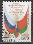 Россия 1996 год. Договор между РФ и Беларусью об образовании Сообщества, 1 марка (гашёная) (313)