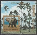 Эмират Аджман (Манама) 1972 год. Африканский слон, беззубцовый блок (гашёный)