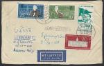 ГДР 1958 год. Лейпцигская осенняя ярмарка, 2 гашёные марки (на листе конверта)