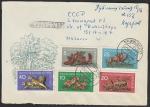 ГДР 1959 год. Лесные животные, 5 гашёных марок (на листе конверта)