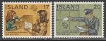 Исландия 1974 год. 100 лет Всемирному почтовому союзу (UPU), 2 марки 