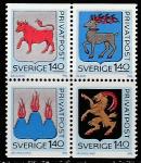 Швеция 1982 год. Провинциальные гербы, квартблок 