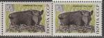 СССР 1969 год. Беловежская пуща. Кабан. Разновидность - разная бумага, 2 марки (3721)